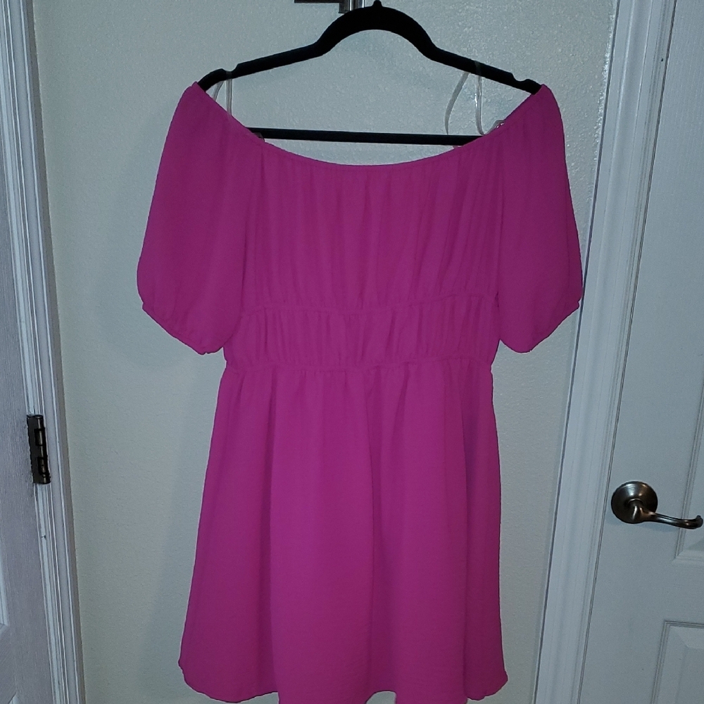 Chic Pink Off-Shoulder Dress
